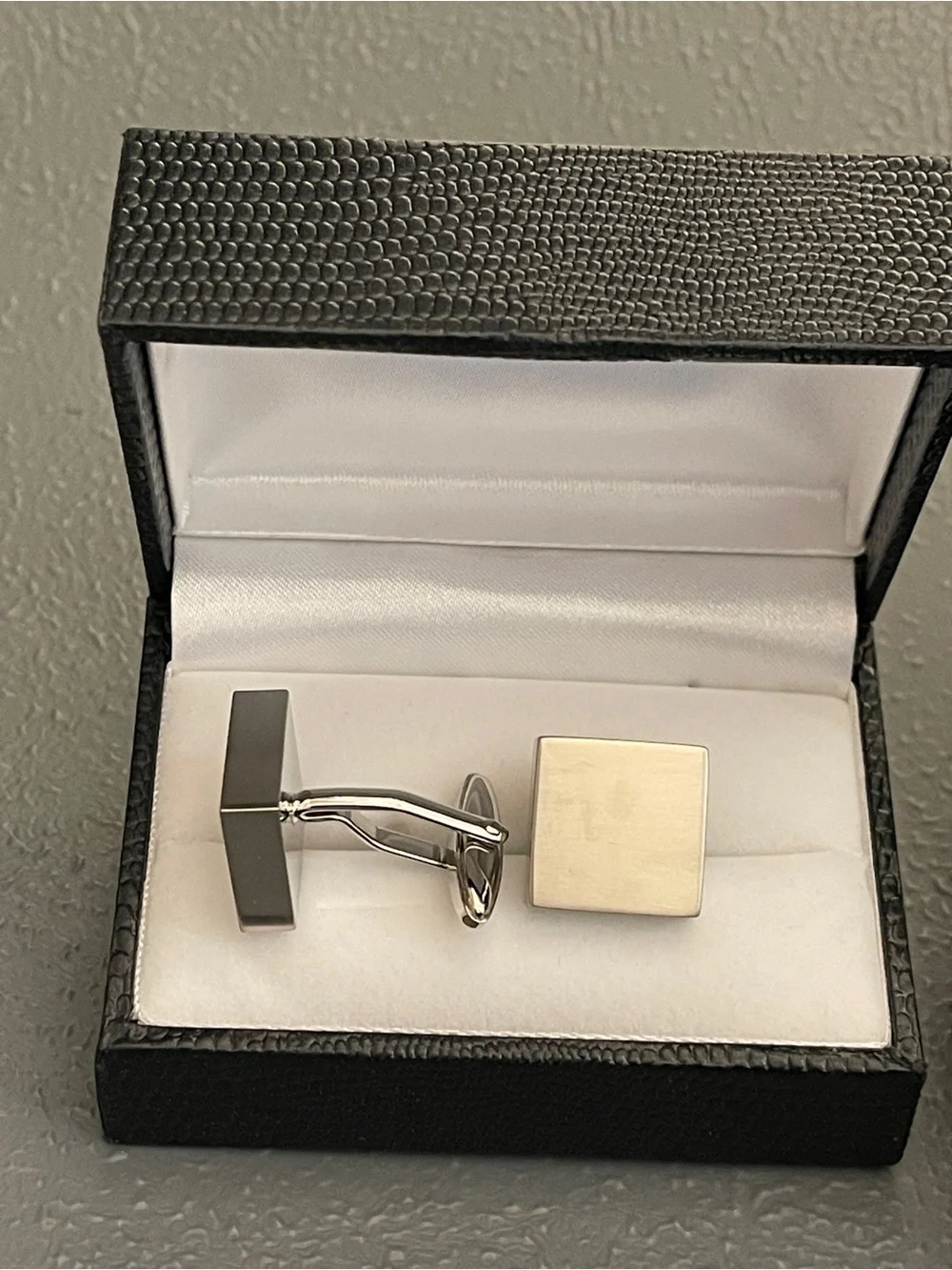 7 Pairs Square Metal Cufflinks - Brushed Finish Brand New